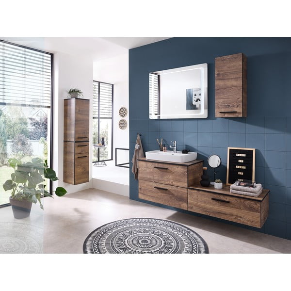 Brązowa wisząca szafka łazienkowa w dekorze dębu 30x70 cm Set 374 – Pelipal-image-4