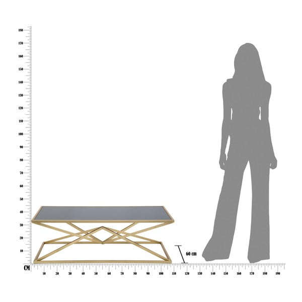 Stolik z czarnym szklanym blatem Mauro Ferretti Piramid, 110x60 cm-image-2