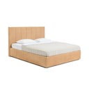 Musztardowe tapicerowane łóżko dwuosobowe ze schowkiem i stelażem 180x200 cm Thessa Bold Line – Bonami Selection