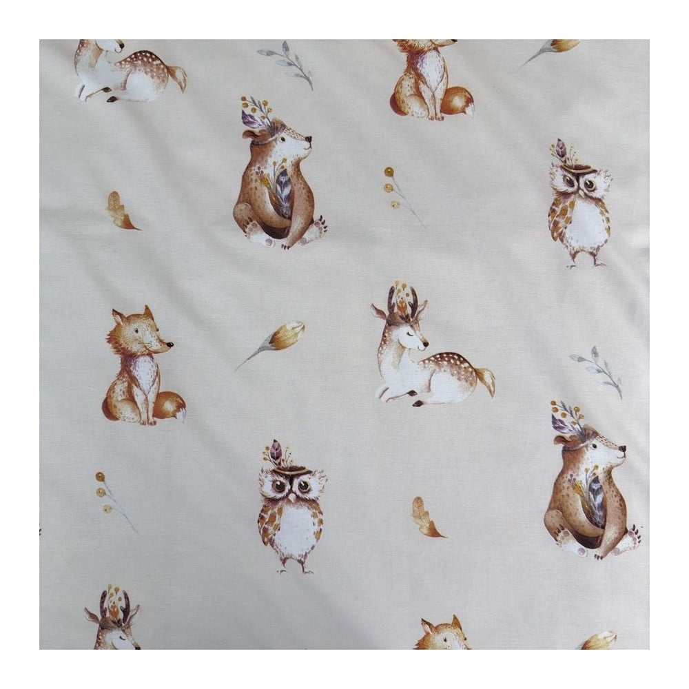 Beżowa bawełniana pościel dziecięca do łóżeczka 100x135 cm Animals "Woodland" – Jerry Fabrics (zdjęcie 5)