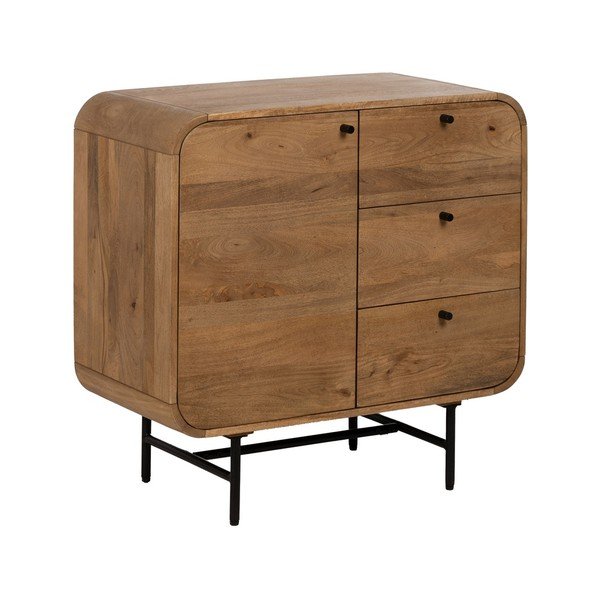 Brązowa komoda z litego drewna mango 80x80x40 cm Kaya – Ixia