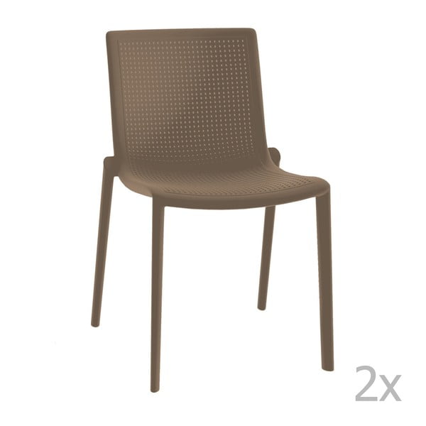 Zestaw 2 brązowych krzeseł ogrodowych Resol beekat