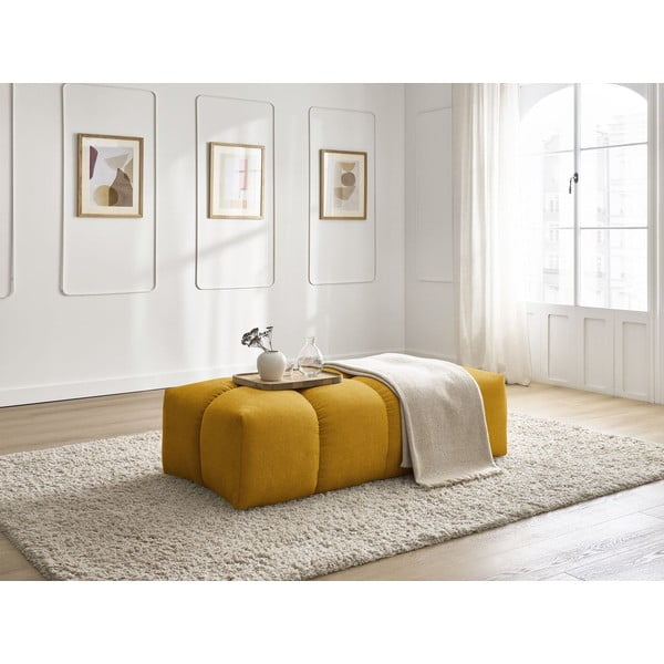 Musztardowy podnóżek z tkaniny szenilowej Everest – Bobochic Paris-image-4