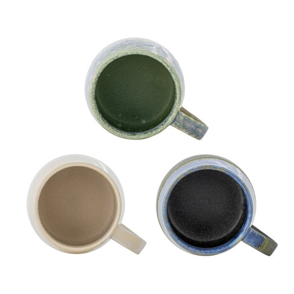 Niebieskio-beżowe kamionkowe kubki zestaw 3 szt. 460 ml Cloe – Bloomingville-image-3