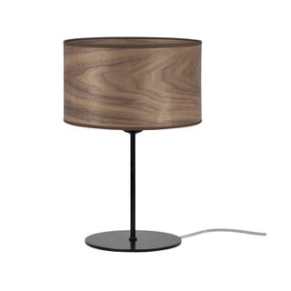 Ciemnobrązowa lampa stołowa z naturalnego forniru Sotto Luce Tsuri S, ⌀ 25 cm