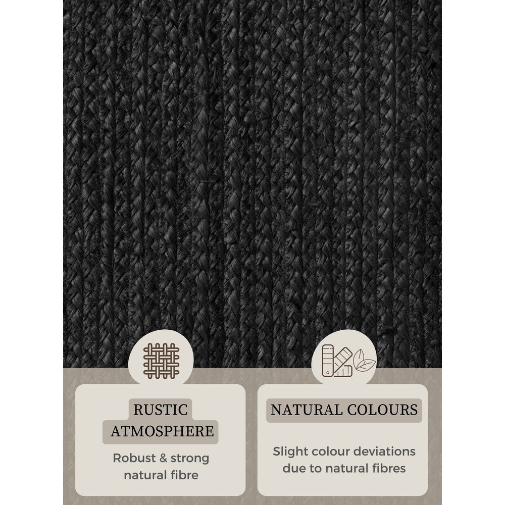 Czarny dywan z juty dwustronny/tkany ręcznie 160x230 cm Braided – Hanse Home (zdjęcie 11)