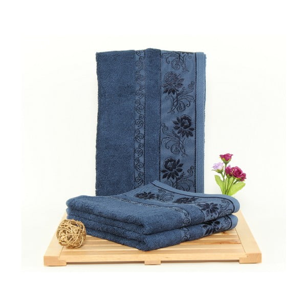 Zestaw 3 ręczników Selen Dark Blue, 50x90 cm