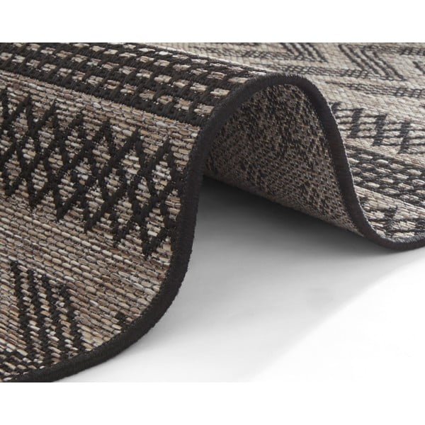 Czarno-beżowy dywan odpowiedni na zewnątrz NORTHRUGS Sidon, 70x140 cm-image-3