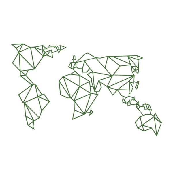 Zielona metalowa dekoracja ścienna World Polygon