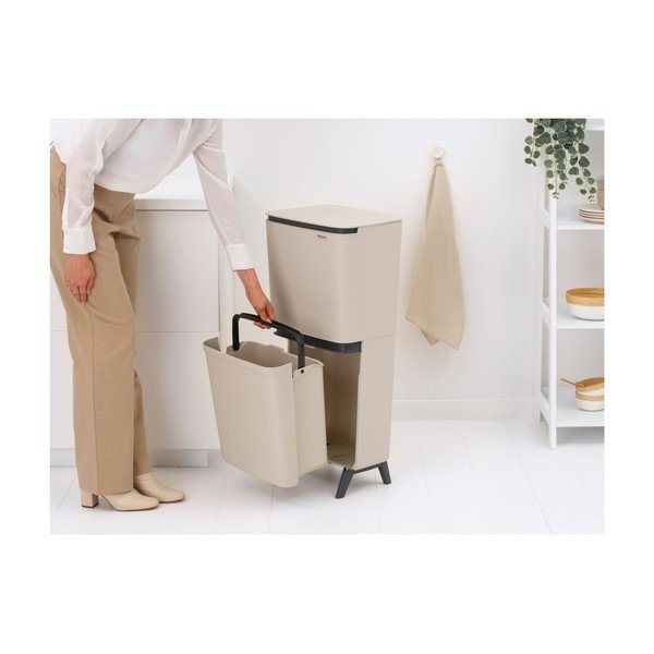 Jasnoszary plastikowy kosz na śmieci 20+25 l do segregacji odpadów SortUp Recycle Hi – Brabantia-image-2