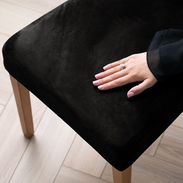 Czarny elastyczny pokrowiec na krzesło 48 cm Sento – Restilo-image-1