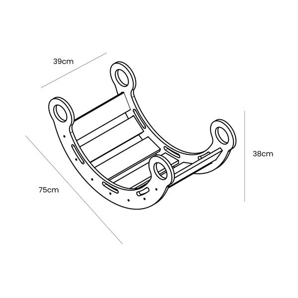 Huśtawka z litego drewna sosnowego w naturalnym kolorze 39x75x38 cm Montessori – Meowbaby-image-3