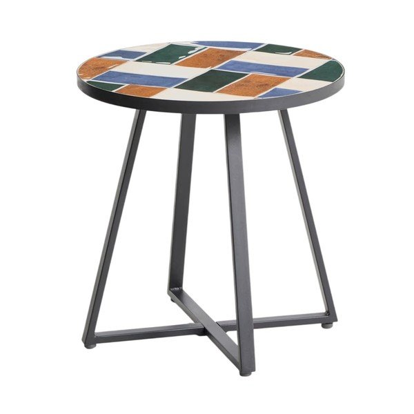 Okrągły stolik ogrodowy z ceramicznym blatem ø 45 cm Tella – Kave Home