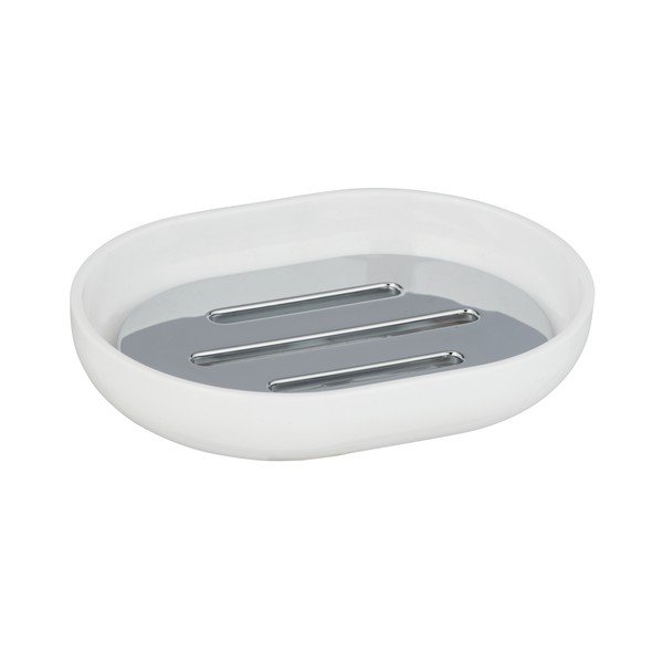 Biała mydelniczka z detalem z chromowanym dekorem Wenko Posa-image-2
