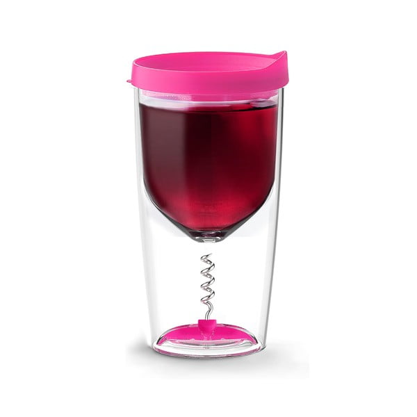 Termos na wino z korkociągiem Vino Opener Pink