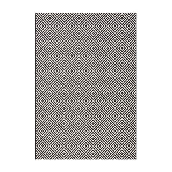 Czarno-biały dywan odpowiedni na zewnątrz NORTHRUGS Karo, 140x200 cm