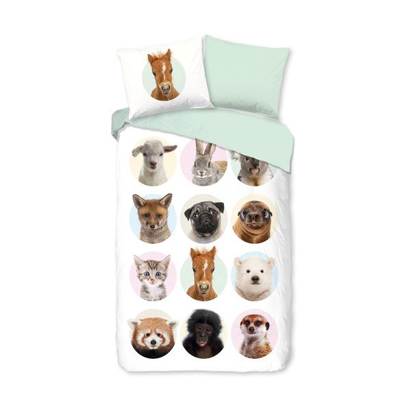 Bawełniana pościel dziecięca jednoosobowa 140x220 cm Young Animals – Good Morning