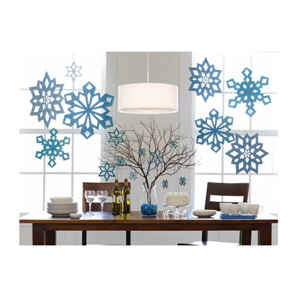 Zestaw 4  niebieskich dekoracji Design Ideas Snowfall, 17,5cm