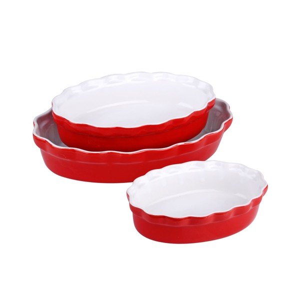 Zestaw 3 forem Oval Red