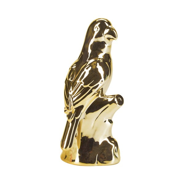 Ceramiczna figurka papugi w złotej barwie Miss Étoile, 17,5x8,5 cm