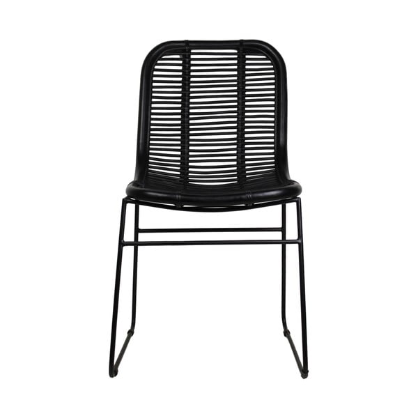 Czarne krzesło do jadalni z rattanu HSM collection