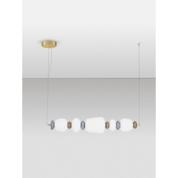 Biała/w kolorze złota metalowa lampa wisząca LED ze ściemniaczem z porcelanowym kloszem/ze szklanym kloszem Palo – Nova Luce-image-3