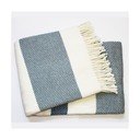 Niebiesko-biały pled z domieszką bawełny Euromant Granite, 140x180 cm