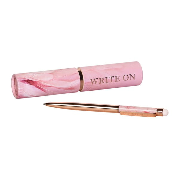 Długopis w różowozłotej barwie w różowym etui Ted Baker Touch Screen Angel Falls