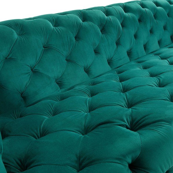 Zielona 2-osobowa sofa z obiciem podobnym do aksamitu La Forma Maisha-image-3