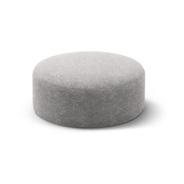 Jasnoszary puf z materiału bouclé Dia – Micadoni 