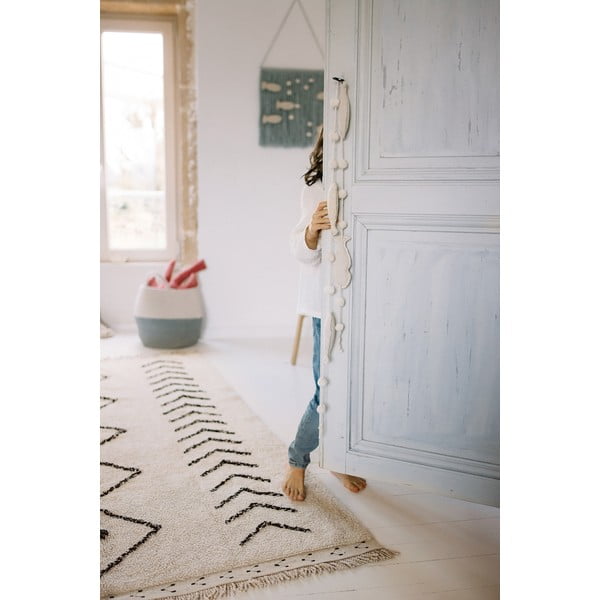Kremowy bawełniany dywan tkany ręcznie odpowiedni do prania 140x210 cm Bereber Rhombs – Lorena Canals-image-4