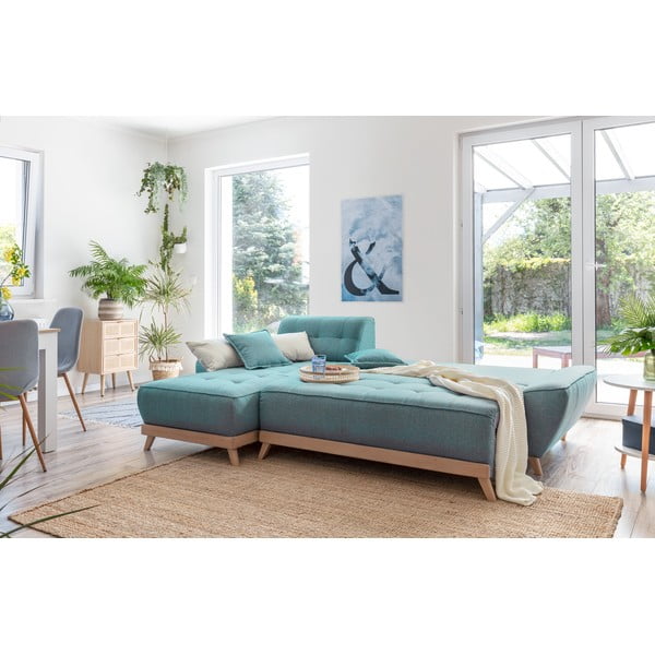 Turkusowy rozkładany narożnik (strona zmienna) Dazzling Daisy – Miuform-image-3