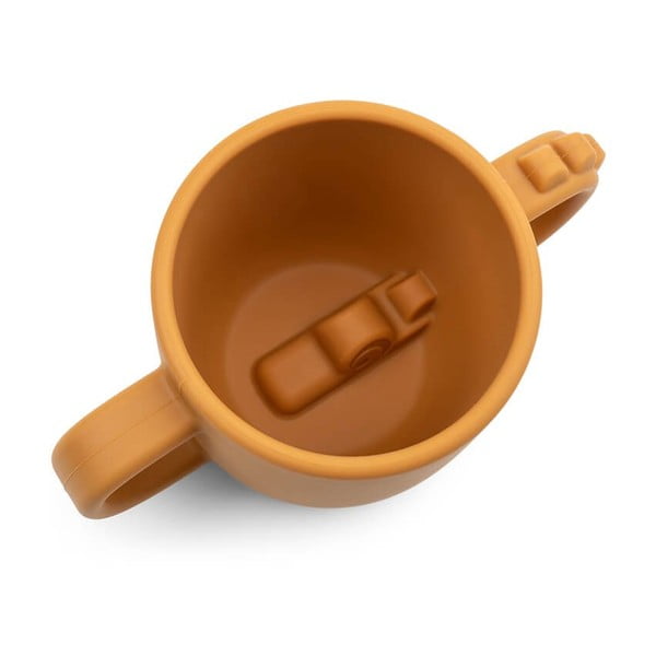 Musztardowy silikonowy kubek dla dzieci 0,17 l Croco – Done by Deer-image-3