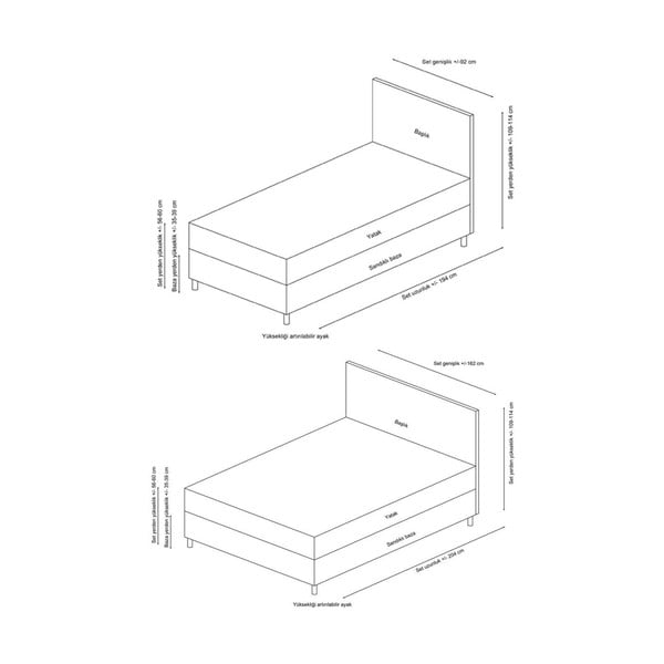Jasnoszare tapicerowane łóżko dwuosobowe ze schowkiem i stelażem 160x200 cm Vitalia – Kalune Design-image-3