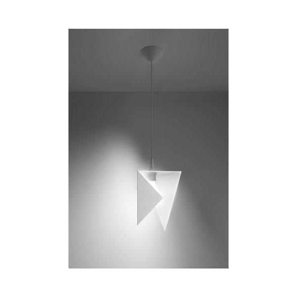 Biała lampa wisząca Sollux Trigono-image-1