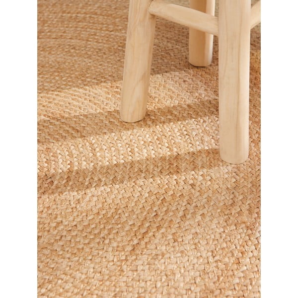 Okrągły dwustronny dywan z juty tkany ręcznie w naturalnym kolorze ø 200 cm Jutta Gold – Hanse Home-image-4