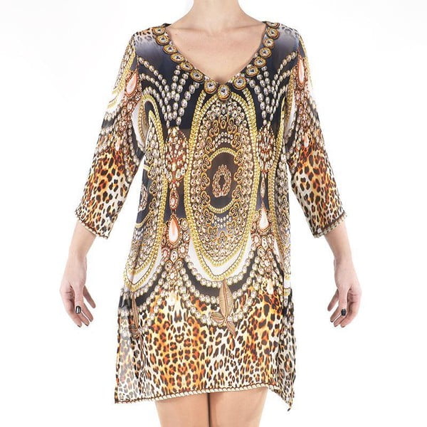 Sukienka plażowa Kurta Leopard, M