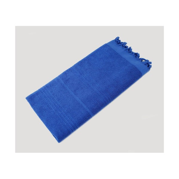 Niebieski ręcznik kąpielowy tkany ręcznie z wysokiej jakości bawełny Homemania Turkish Hammam, 90 x 180 cm