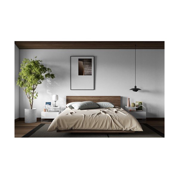 Brązowe łóżko TemaHome Float, 160x200 cm-image-4