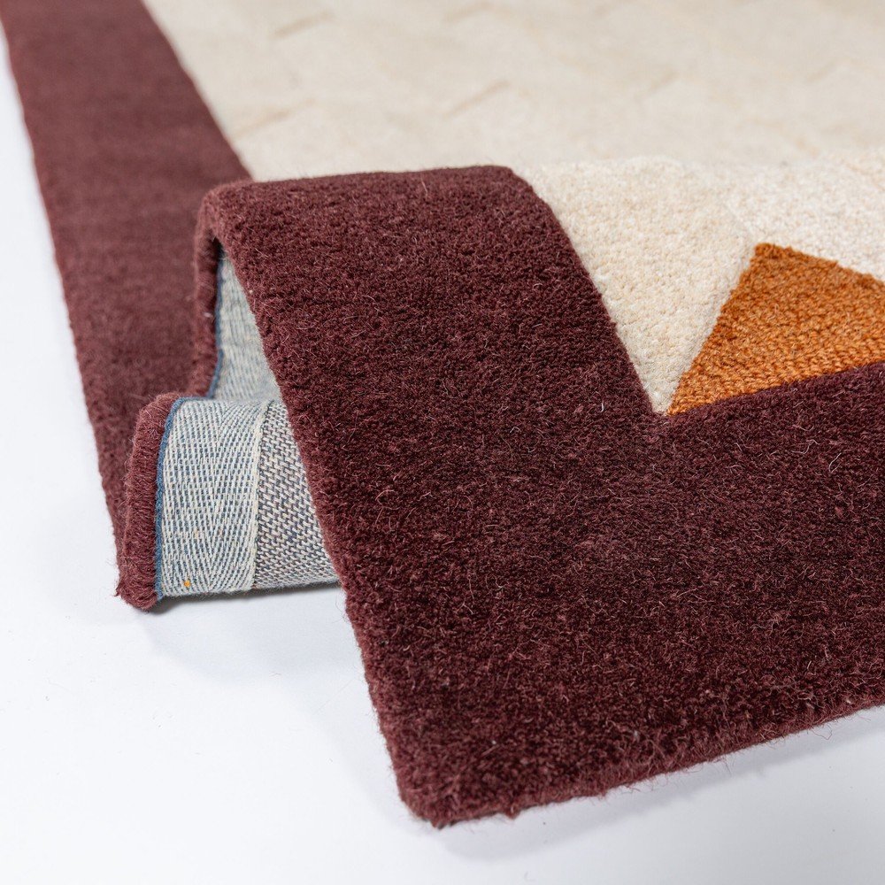 Bordowy/w naturalnym kolorze wełniany dywan tkany ręcznie 120x170 cm Apex Border Wool – Flair Rugs (zdjęcie 5)