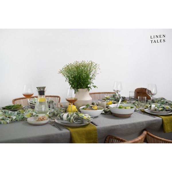 Zielone tekstylne podkładki zestaw 4 szt. Lotus – Linen Tales-image-4