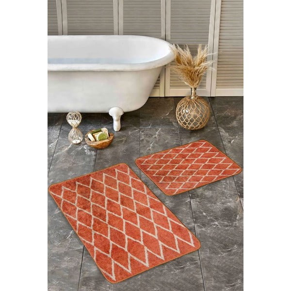 Aksamitne dywaniki łazienkowe w kolorze terakoty zestaw 2 szt. 60x100 cm – Mila Home-image-4