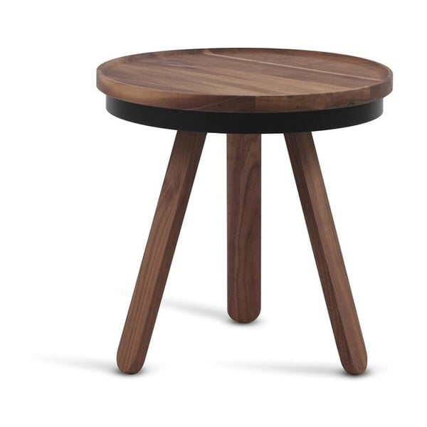 Brązowy stolik z drewna dębowego z tacą Woodendot Batea S