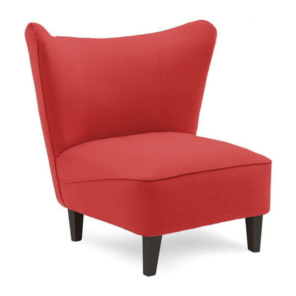 Czerwony fotel z czarnymi nogami Vivonita Sandy