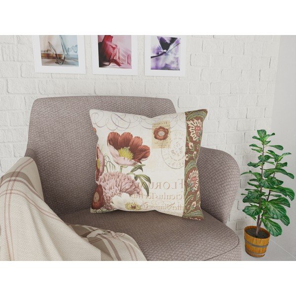 Poszewka na poduszkę Vitaus Maseto Flowers Rusto Dos, 43x43 cm-image-1