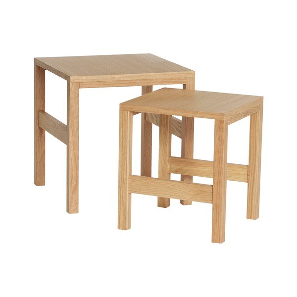 Stoliki w dekorze dębu zestaw 2 szt. 40x40 cm Puzzle – Hübsch-image-2