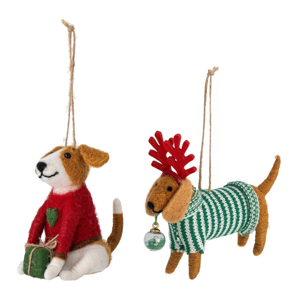 Tekstylne ozdoby świąteczne zestaw 2 szt. 12 cm Monty – Bloomingville