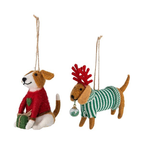 Tekstylne ozdoby świąteczne zestaw 2 szt. 12 cm Monty – Bloomingville