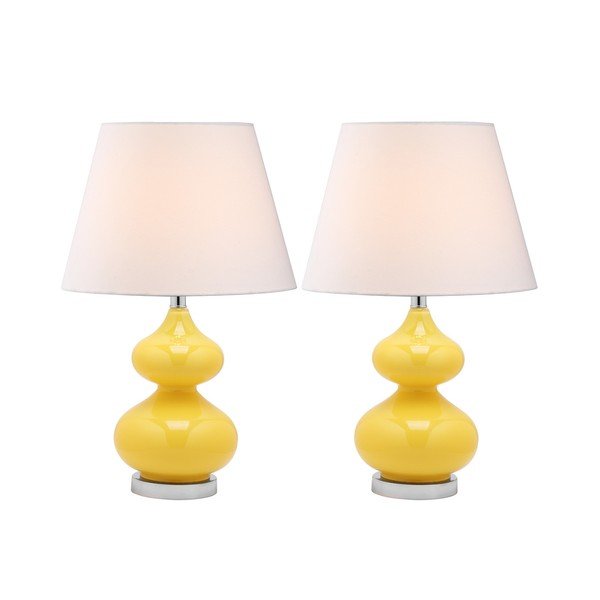 Zestaw 2 lamp stołowych z żółtą podstawą Safavieh Gabriel