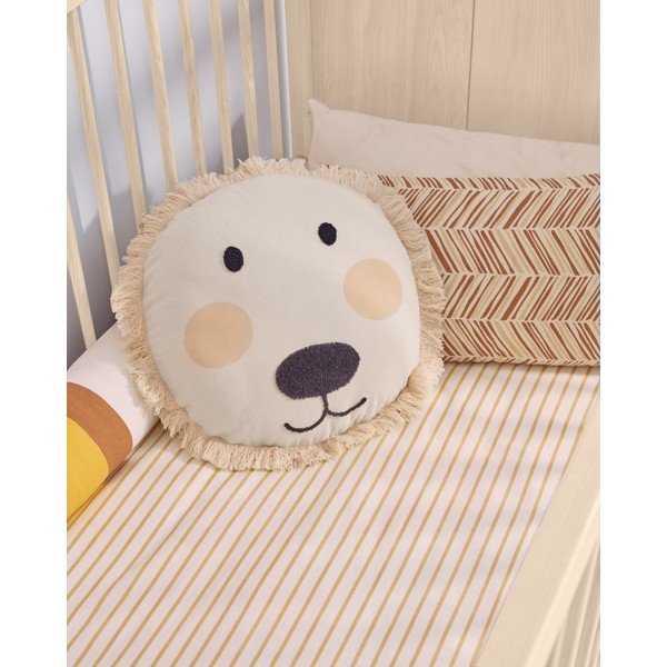 Beżowa bawełniana poszewka na poduszkę dziecięcą Kave Home Uriana, ø 45 cm-image-4